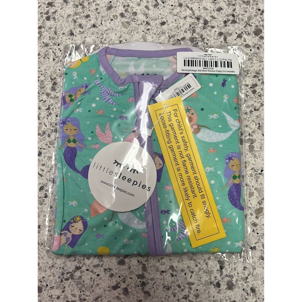 SOLD OUT NWT Little Sleepies Mermaid Magic Zippy 0-3